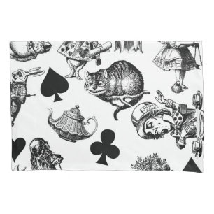 Classic Alice adventures in wonderland characters Pillow Case