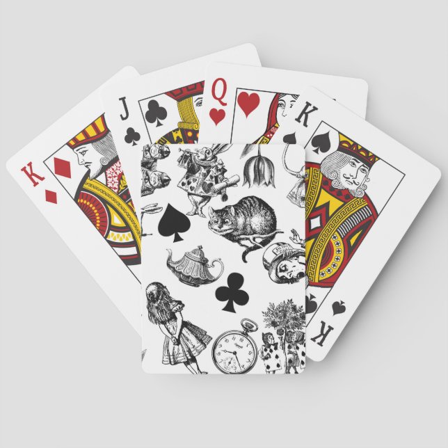 Classic Alice adventures in wonderland characters Poker Cards (Back)