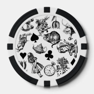 Classic Alice adventures in wonderland characters Poker Chips