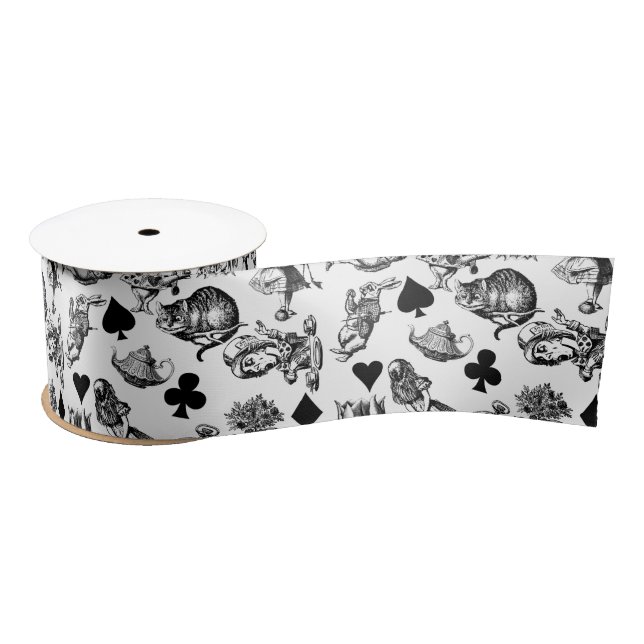 Classic Alice adventures in wonderland characters Satin Ribbon (Spool)