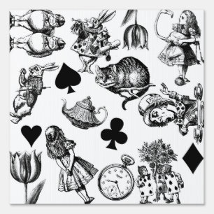 Classic Alice adventures in wonderland characters Sign