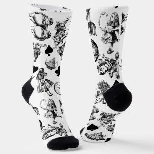Classic Alice adventures in wonderland characters Socks
