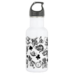 Classic Alice adventures in wonderland characters Stainless Steel Water Bottle
