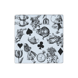 Classic Alice adventures in wonderland characters Stone Magnet