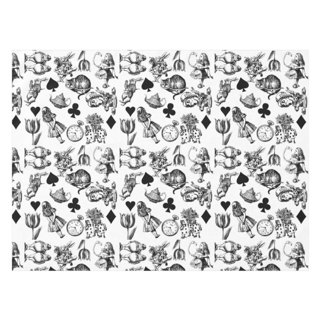 Classic Alice adventures in wonderland characters Tablecloth (Front (Horizontal))
