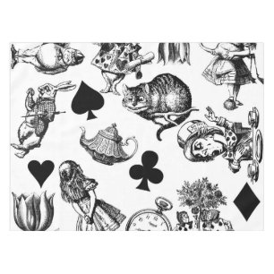 Classic Alice adventures in wonderland characters Tablecloth