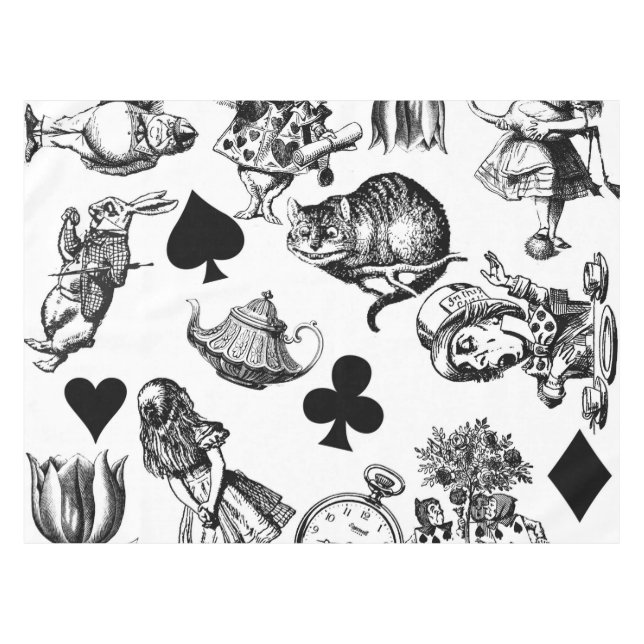 Classic Alice adventures in wonderland characters Tablecloth (Front (Horizontal))