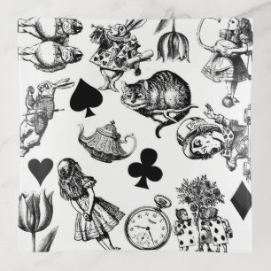 Classic Alice adventures in wonderland characters Trinket Tray