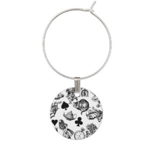 Classic Alice adventures in wonderland characters Wine Charm