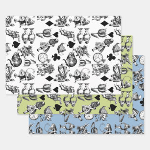 Classic Alice adventures in wonderland characters Wrapping Paper Sheets