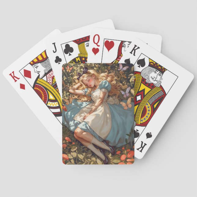 Classic Alice dreaming of Wonderland Poker Cards (Back)