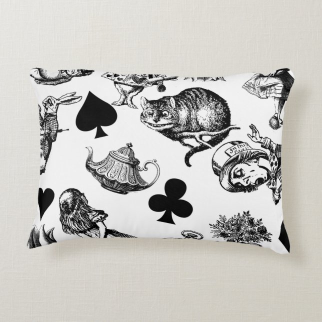  Classic Alice in Wonderland Characters: Original  Accent Pillow (Back)