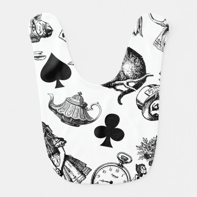  Classic Alice in Wonderland Characters: Original  Baby Bib (Front)