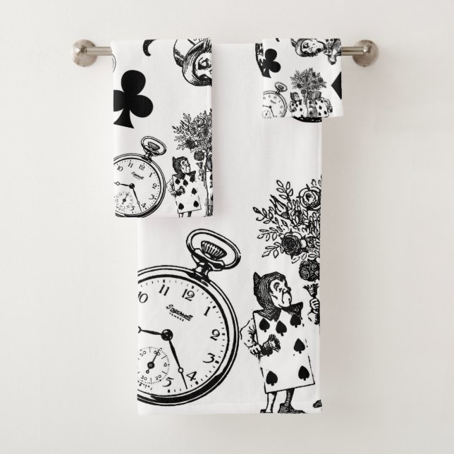  Classic Alice in Wonderland Characters: Original  Bath Towel Set (Insitu)