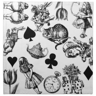 Classic Alice in Wonderland Characters: Original Cloth Napkin