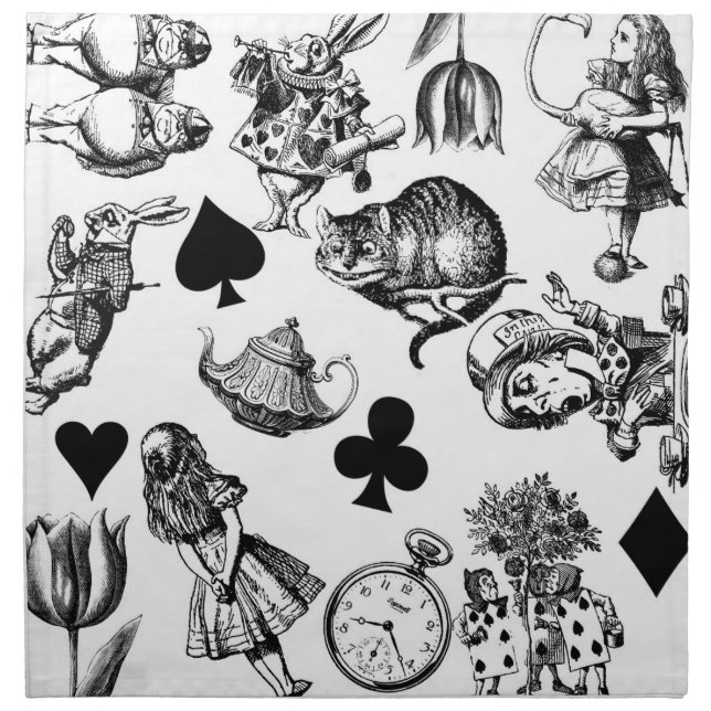  Classic Alice in Wonderland Characters: Original  Cloth Napkin (Front)