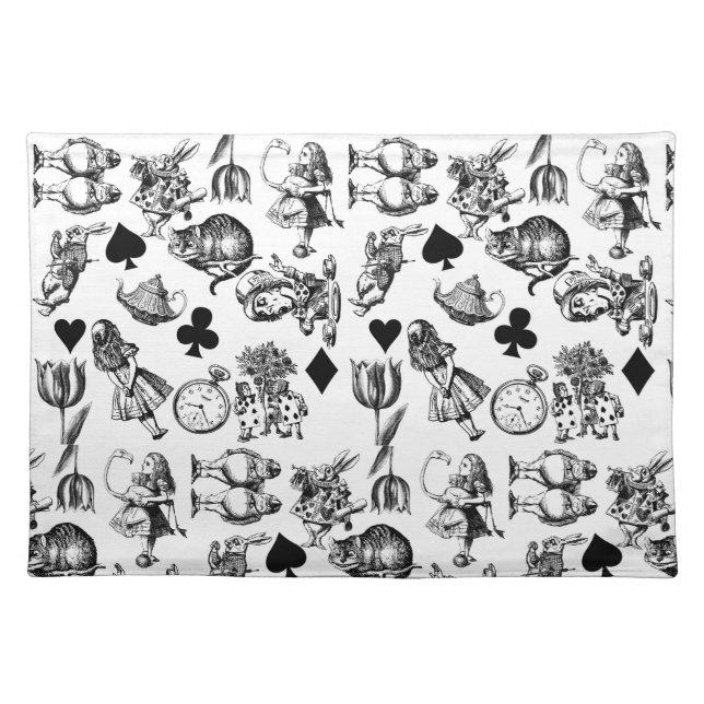  Classic Alice in Wonderland Characters: Original  Cloth Placemat (Front)
