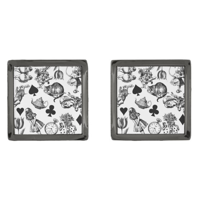  Classic Alice in Wonderland Characters: Original  Cufflinks (Front)