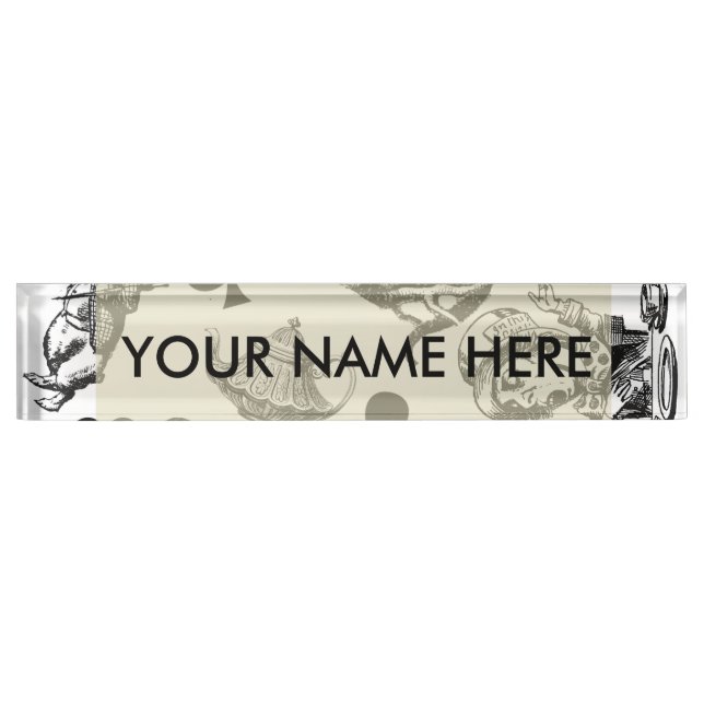  Classic Alice in Wonderland Characters: Original  Desk Name Plate (Front)
