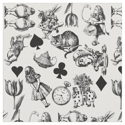  Classic Alice in Wonderland Characters: Original  Fabric