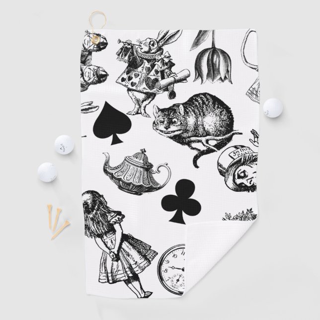  Classic Alice in Wonderland Characters: Original  Golf Towel (InSitu)