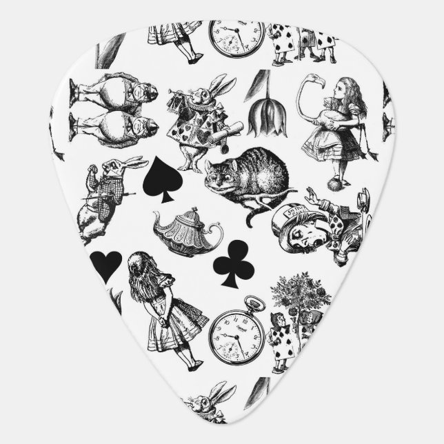  Classic Alice in Wonderland Characters: Original  Guitar Pick (Front)