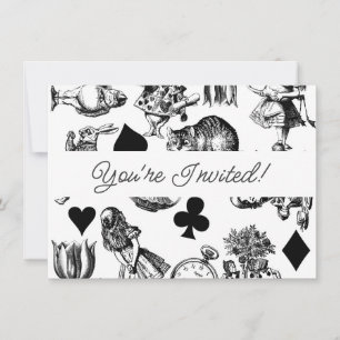 Classic Alice in Wonderland Characters: Original  Invitation