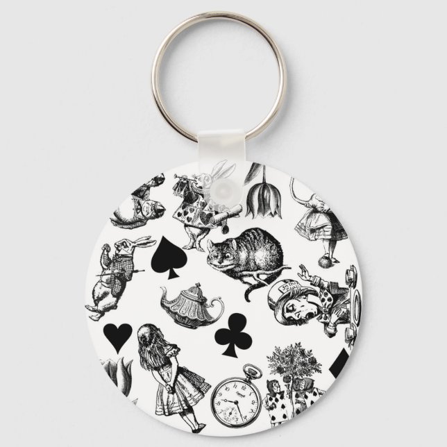  Classic Alice in Wonderland Characters: Original  Keychain (Front)