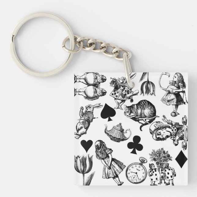  Classic Alice in Wonderland Characters: Original  Keychain (Front)