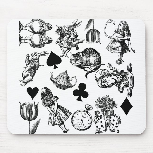  Classic Alice in Wonderland Characters: Original  Mouse Pad (Front)