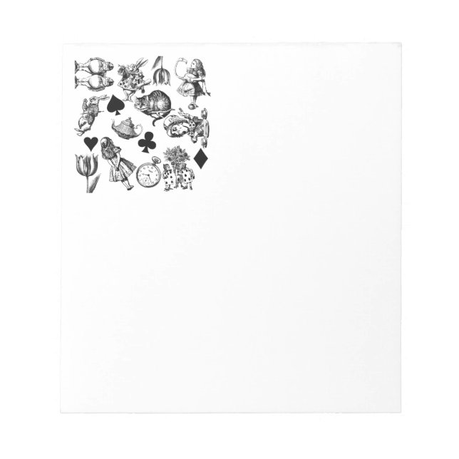 Classic Alice in Wonderland Characters: Original  Notepad (Front)