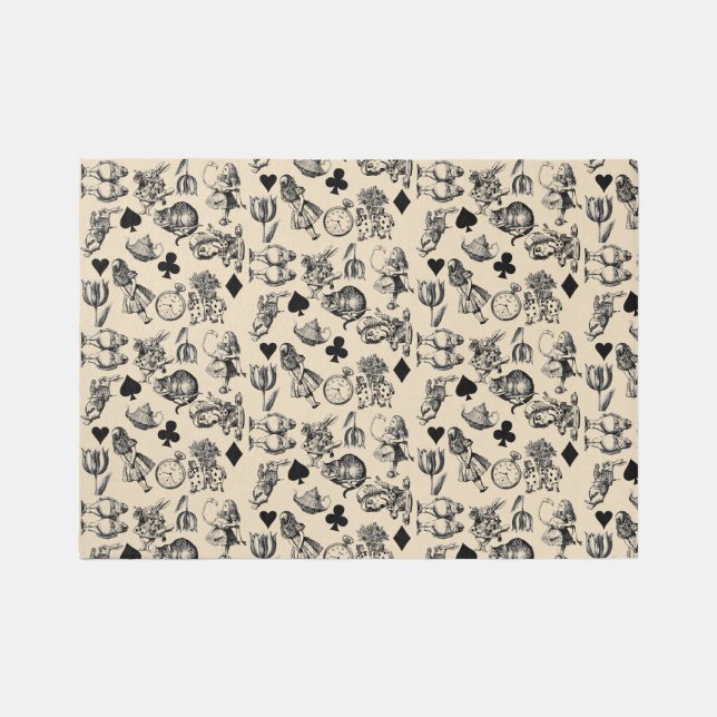  Classic Alice in Wonderland Characters: Original  Rug (Front)