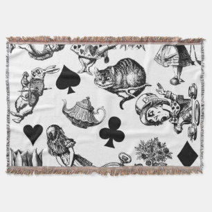 Classic Alice in Wonderland Characters: Original Throw Blanket