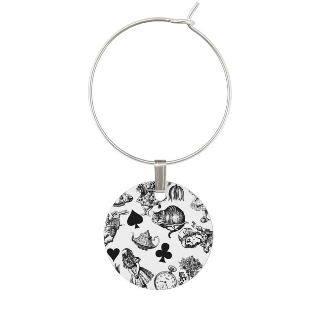  Classic Alice in Wonderland Characters: Original  Wine Charm (Front)
