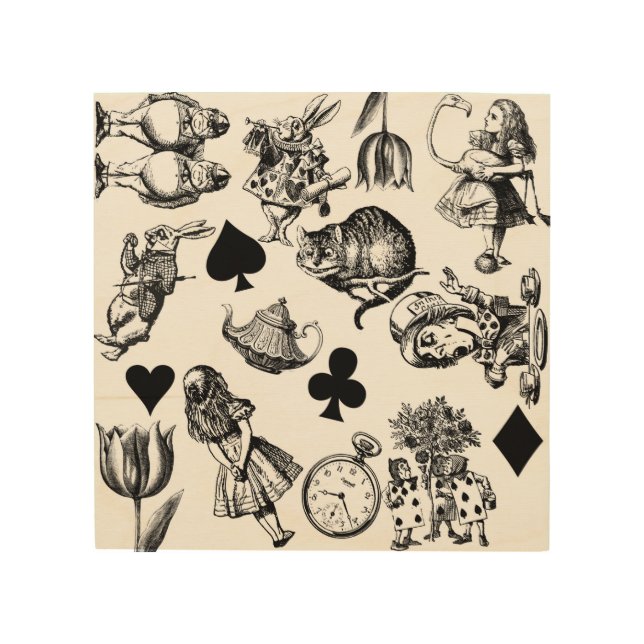  Classic Alice in Wonderland Characters: Original  Wood Wall Art (Front)