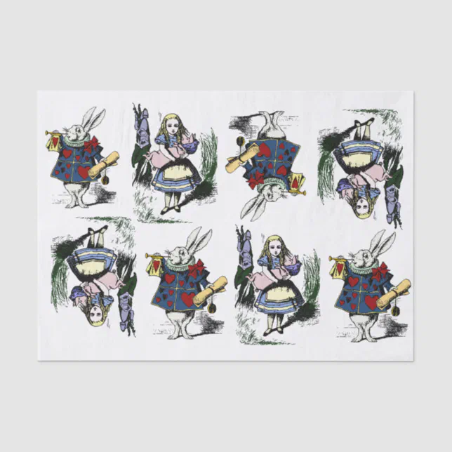 White Rabbit Tissue Classic Alice in Wonderland & White Rabbit Tissue Paper | Zazzle