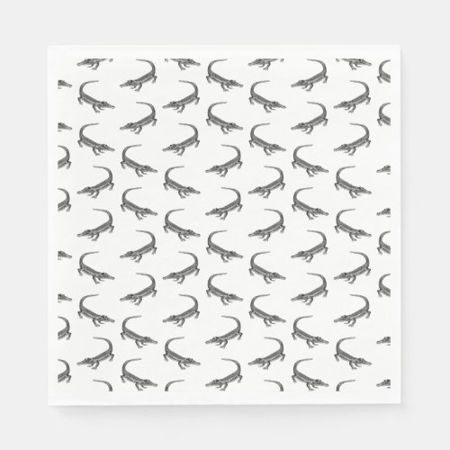 Classic Alligator Print CUSTOM BACKGROUND COLOR Napkins