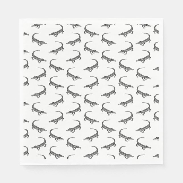 Classic Alligator Print CUSTOM BACKGROUND COLOR Napkins (Front)