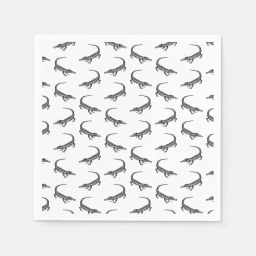 Classic Alligator Print CUSTOM BACKGROUND COLOR Napkins