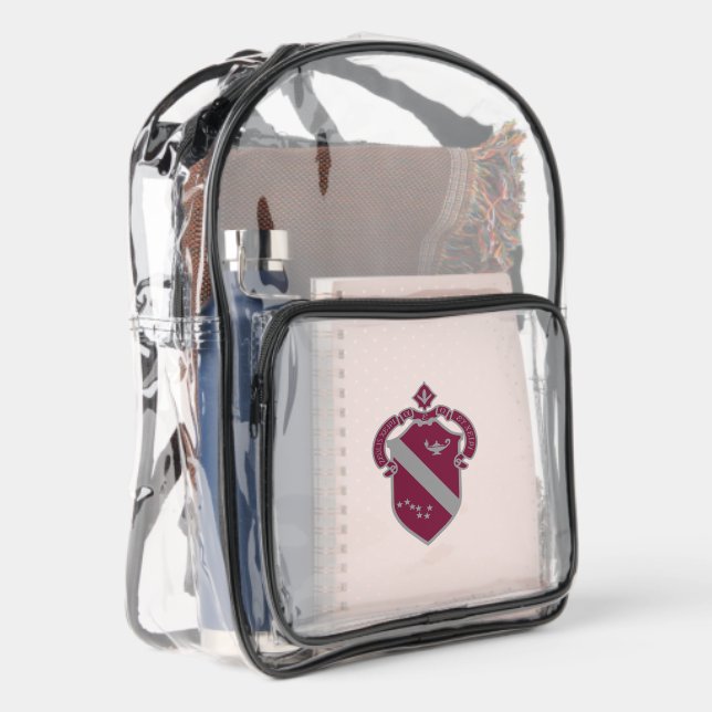 Classic Alpha Phi Crest Clear Backpack (Right)