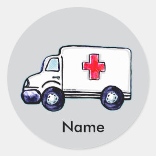 Classic Ambulance Round Sticker