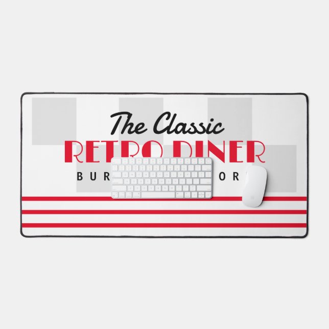 Classic American 50's diner restaurant retro style Desk Mat (Keyboard & Mouse)