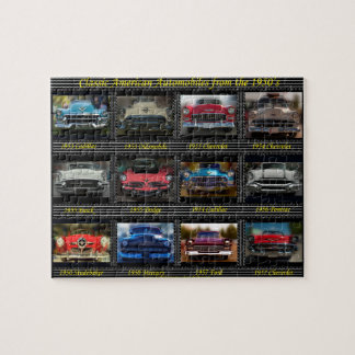 Classic American automobiles from the 1950's. Jigsaw Puzzle
