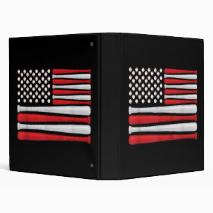 Classic American Baseball Flag - Vintage Baseball  3 Ring Binder
