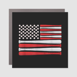 Classic American Baseball Flag - Vintage Baseball Car Magnet