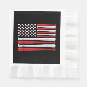 Classic American Baseball Flag - Vintage Baseball Napkins