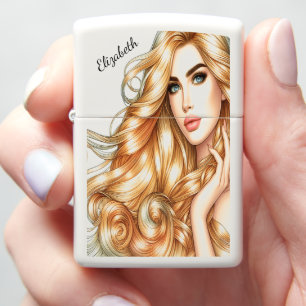 Classic American Blonde Woman Zippo Lighter