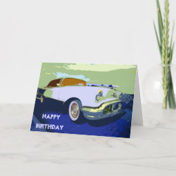 Classic American Car Birthday Card | Zazzle