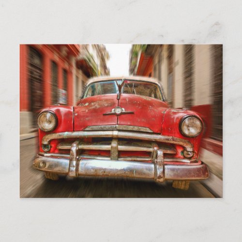 Classic American Car in streets of Havana Cuba Postcard