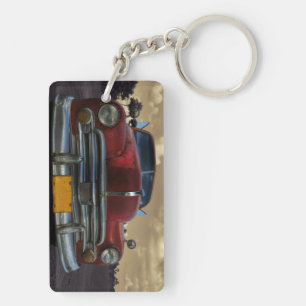 Classic American car in Vinales, Cuba Keychain